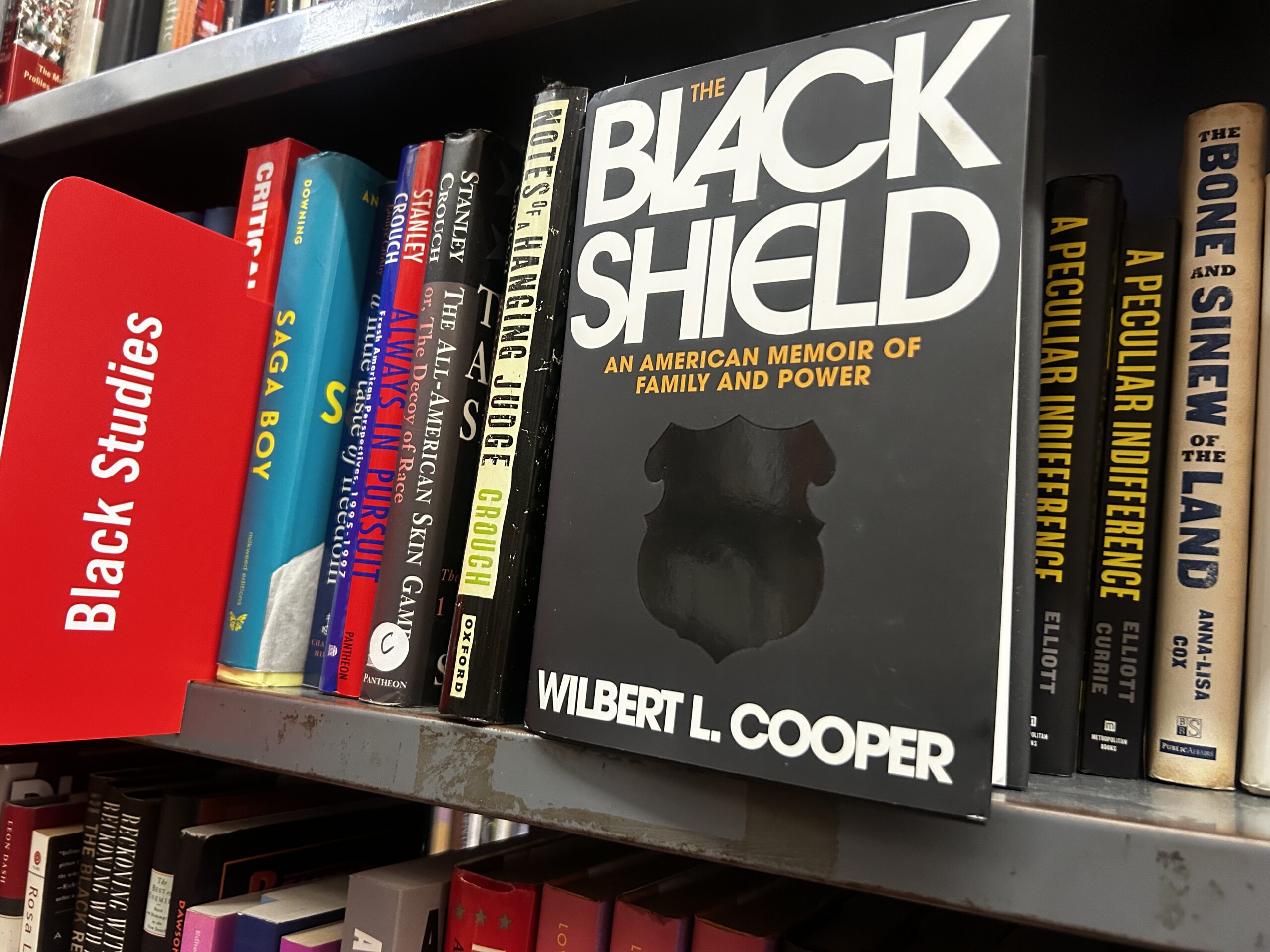 Cover of Wilbert L. Cooper's The Black Shield on Strand Bookstore shelf